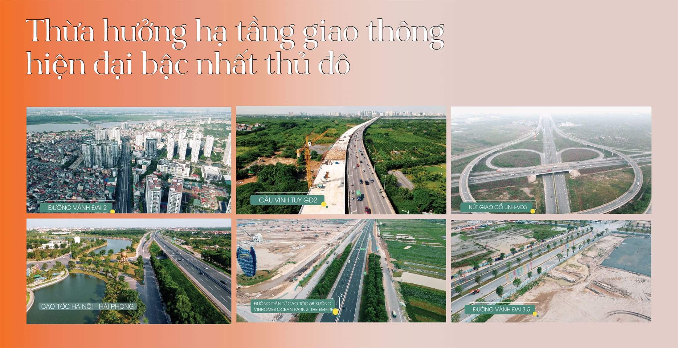 Dự án Vinhomes The Crown thừa hưởng hạ tầng giao thông hiện đại bậc nhất thủ đô. Dự án Vinhomes The Crown thừa hưởng hạ tầng giao thông hiện đại bậc nhất thủ đô.